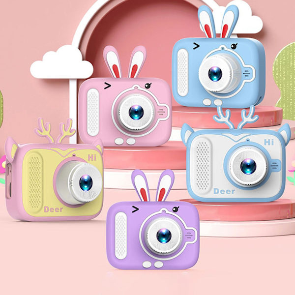 2000w Pixel Auto Focus Sarjakuva Rabbit Cover HD-yhteensopiva Lasten Kamera Lasten Pieni Slr Urheilukamera Syntymäpäivälahja Kaesi Purple