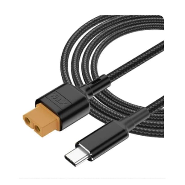 USB-C Type-C til XT60 Ladekabel PD 100W 20V/5A Ladekabel for Verktøy Kitrc M7 M6 M6D M8S Lader, Solcellepanel.[ht]