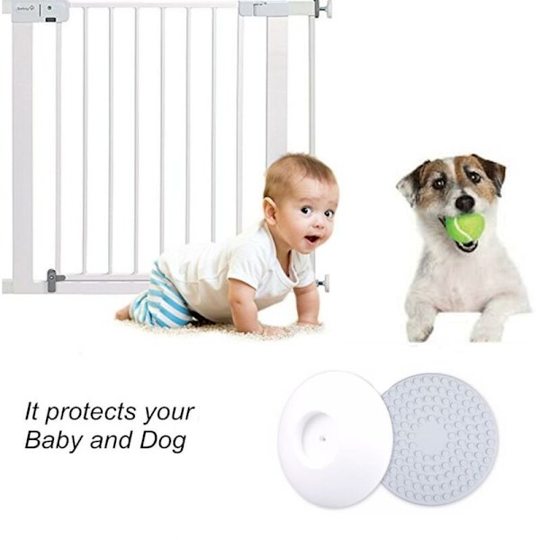 Seinäsuoja baby portaiden portille ja oven turvaportille, ei porattavaa seinäsuojaa lasten turvaportin kiinnitykseen, koira,