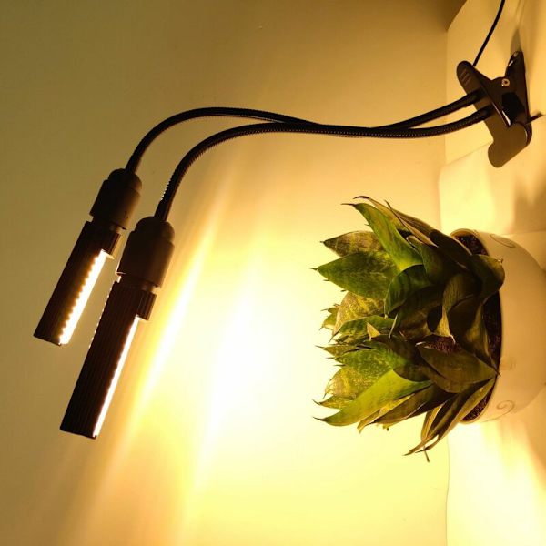 Tre færdige hoveder LED Grow Light Tilbehør Havelys Auto On/Off Timer 3 Full Spectrum Frøplanter