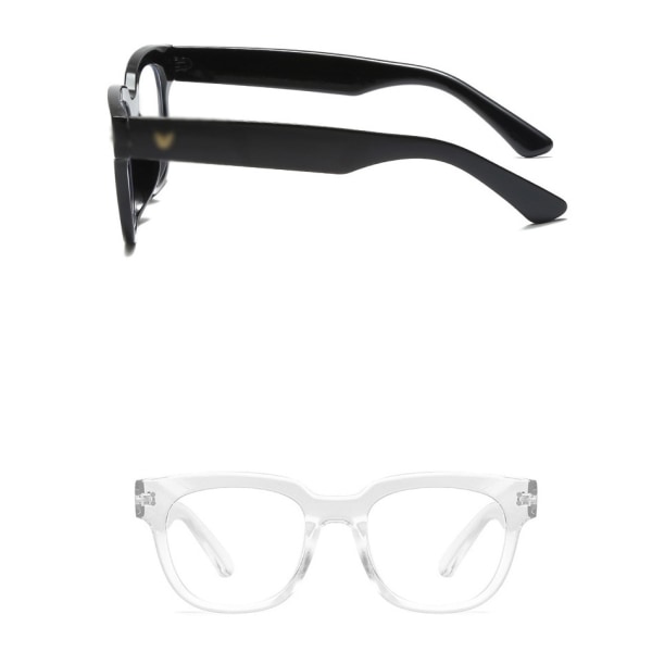 Råbågade glasögonbågar Retro glasögonbåge för närsynthet Antiblåljusglas (blank svart båge, guldrisspetsar)