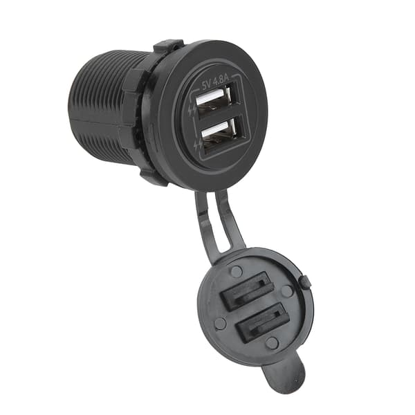 Dobbel USB Billader 60cm Kabel 12V 24V for Bil Båt ATV