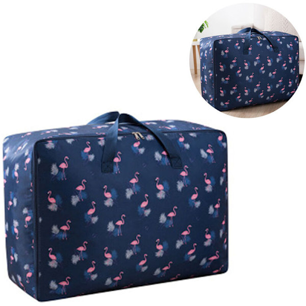 Stor Tibetansk Flamingo Blå Ekstra stor Tote fortykket Oxford klud Bærbar Quilt Quilt Stor Kapacitet Opbevaringspose
