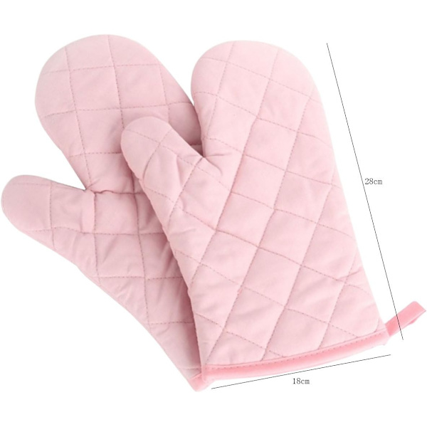 Varmebestandige ovnhandsker fortykkede varmebestandige ovnvanter Ovnhandsker Grydeholdere, Bomuld, 1 Par Pink,