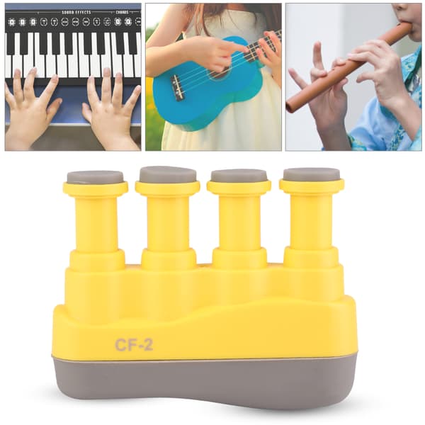 Barn Variabel Hand Finger Styrka Spänning Tränare Grip Trainer för piano gitarr (Gul)