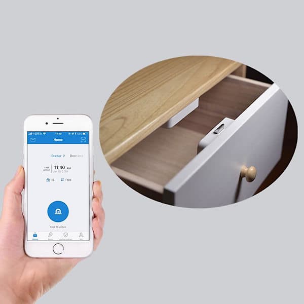 Keyless Stealth Cabinet Lock App Remote Control Bluetooth Smart Drawer Switch Smart Lock Security File Safe Home