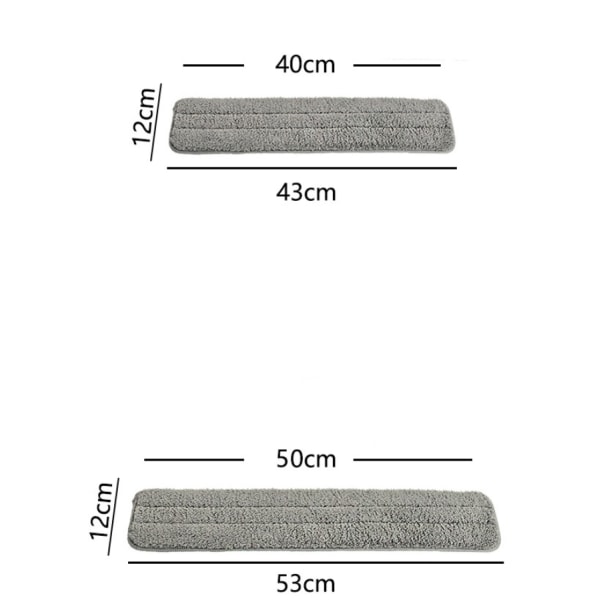 2 stycken hushålls superabsorberande självhäftande tygmopp (53*12cm),