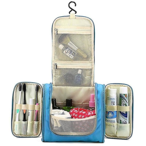 Hængende Vandtæt Mænd Kvinder Toilettaske Makeup Taske Rejsetoiletsæt Kosmetisk Carry Organizer Beauty Case blue