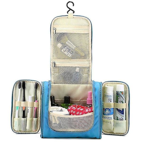Hanging Waterproof Men Women Toiletry Makeup Bag Travel Neceser Kit Cosmetic Carry Organizer Beauty Case blue