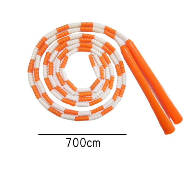 Langt reb med perler, hoppereb til flere personer i en gruppe, orange7m