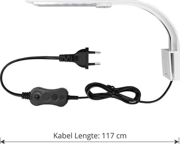 LED Akvarielampe 220 mm Hvit 4 Deler til Alle Tanktyper Svart[ht]
