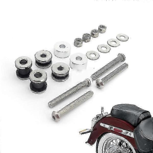 Motorcykel Sissy Bar Bagagebærer Docking Hardware Kit til 1984-2017 Softail Low FLSTC FXST Silver
