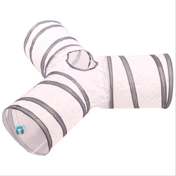 Pet Tunnel Toy, Rolling Pet Tunnel Tee, för hundträning (Y-typ grå och vita ränder)