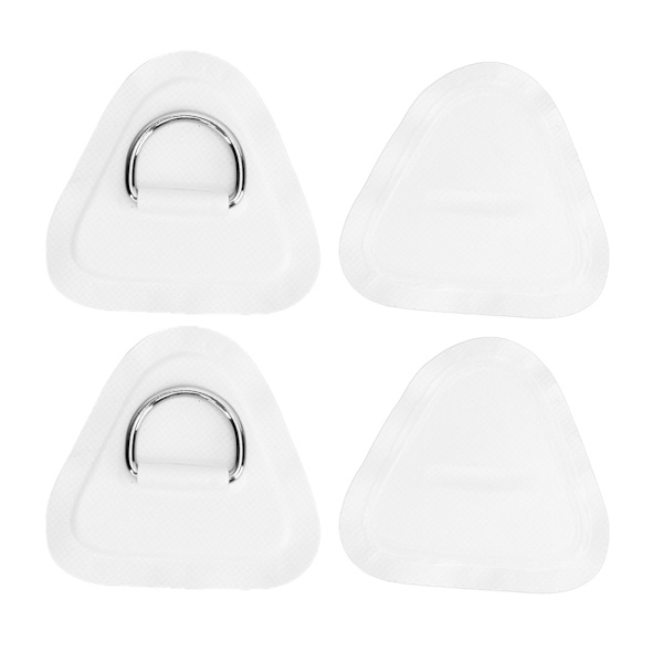 4 stk. D Ring Patch Rustfrit stål D Ring Pad til oppustelig båd Surfbræt Jolle Paddle Board Hvid