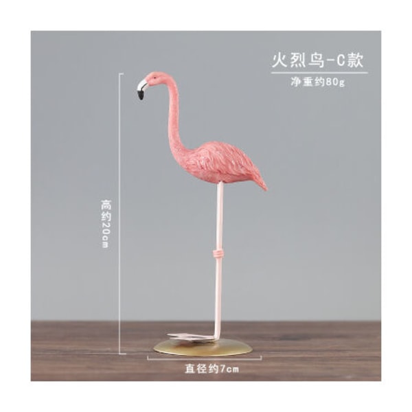 Pysyvä Flamingo Puutarhaveistos Patsas Kodinsisustuskoriste (1 kpl) C