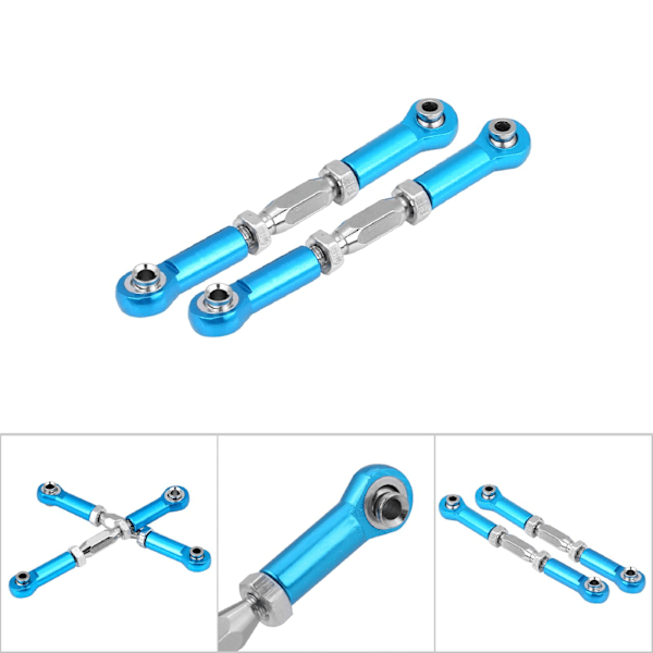 Fjernstyrt modellbil HSP94111/94188/Universal metallkulehode trekkstang (kulehode senteravstand 62mm-70mm to stykker) (blå)