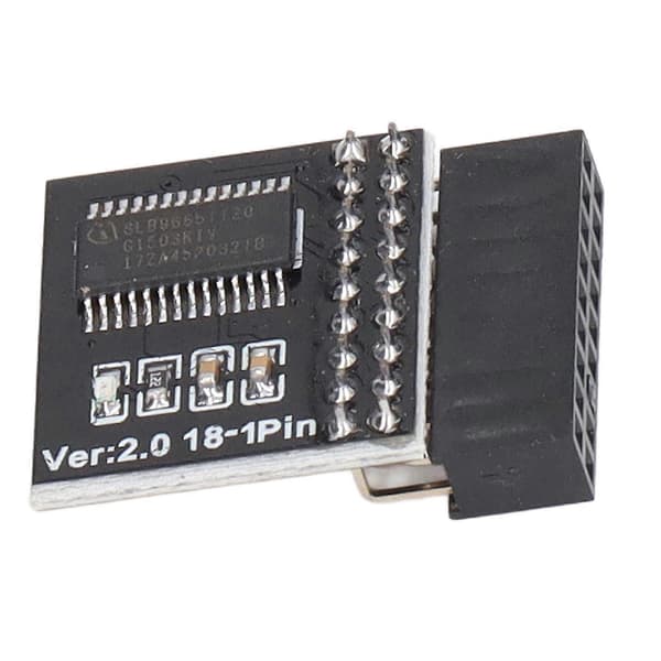 TPM2.0 Sikkerhedsmodul 18pin til ASROCK Bundkort LPC Kort til WIN11 Opgraderingstest Sort