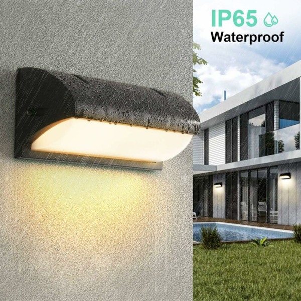Enkelt kvadratisk halvcirkel LED vandtæt udendørs væglampe (D-type 18w varm hvid), til indendørs og udendørs