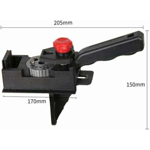Dübelprofi - universal borrjigg med justerbara hålstorlekar, lämplig för träpinnar, halkfri, Ø 3-12 mm