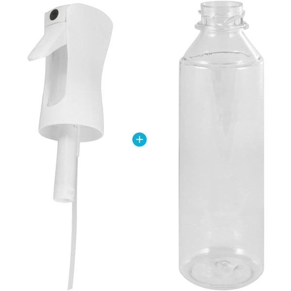 Kontinuerlig sprayvannflaske, hårtåkesprøyte, hvit, 12 oz, 3-pack, 355 ml, ultraslank, løsemiddel- og BPA-fri klar plast