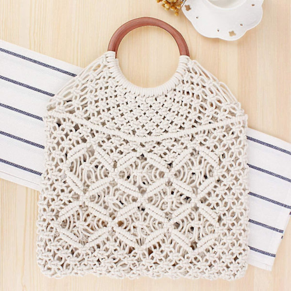 Mesh hollow kudottu laukku white