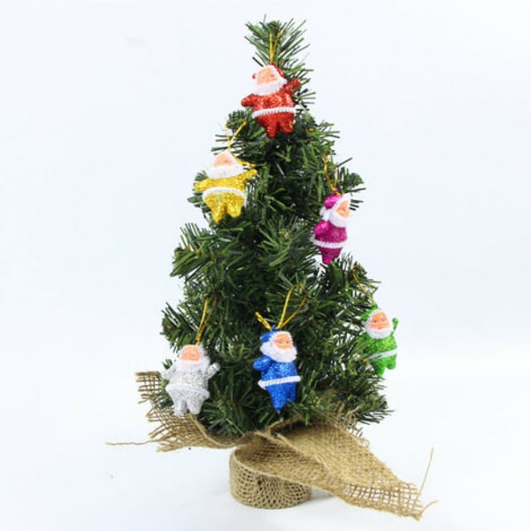 Bordplade juletræ, Mini bordplade kunstigt juletræ med stofposebase - 11,8 tommer