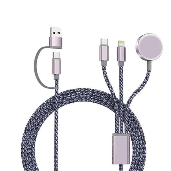 3i2 USB C-kabel til Apple Watch-oplader/iPhone-oplader/til Apple Interface Multi-opladningskabel Camping Essentials[ht] Flashy purple