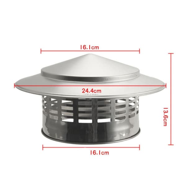 Ventileret regnhætte til skorsten 160MM—ht 160mm