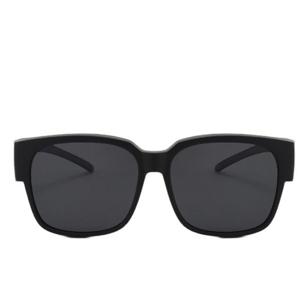 Myopia spejle solbriller kørespejle et spejl bærbare nærsynet solbriller med dobbelt anvendelse (grå film blank sort stel),