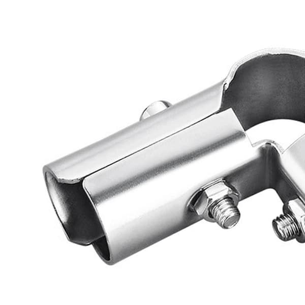 10 stk. rørkobling i rustfritt stål 25 mm diameter for rundrørstilkobling, to koblinger silver Three Connector