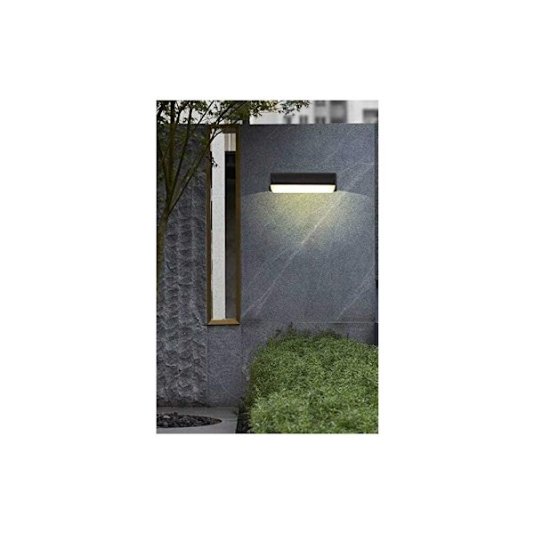 Op og ned Vandtæt retro industriel stil LED væglampe (sort sand enkelt hoved 12W varm hvid), egnet til stue