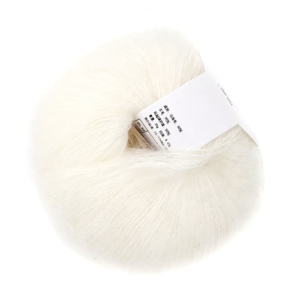 Mohair Pashmina Stickgarn Vit