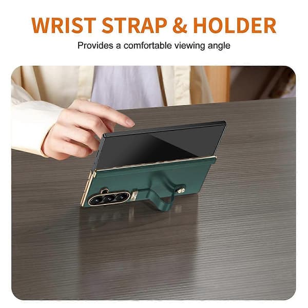 Infällbart handledsband osynligt stativ telefonfodral Green For Galaxy Z Fold7