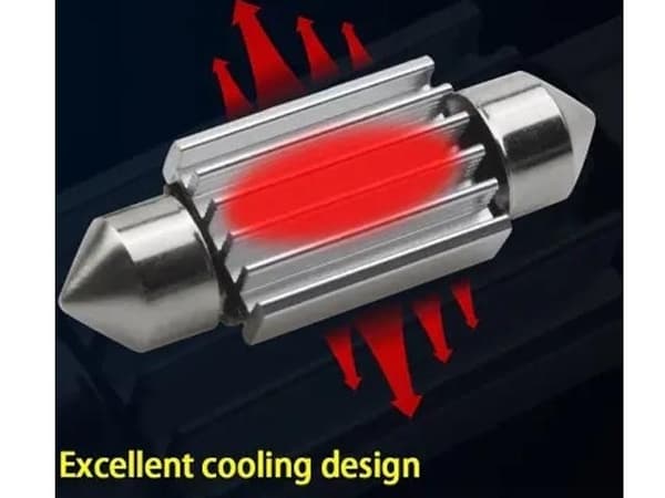 C5W SV8.5 LED-lamppu Canbus, 31 mm, punainen, 2 kpl. 31mm Röda 2-pack
