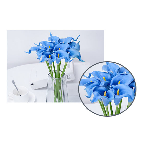 Konstgjord blomma calla lily falsk blomma kungblå 10st,