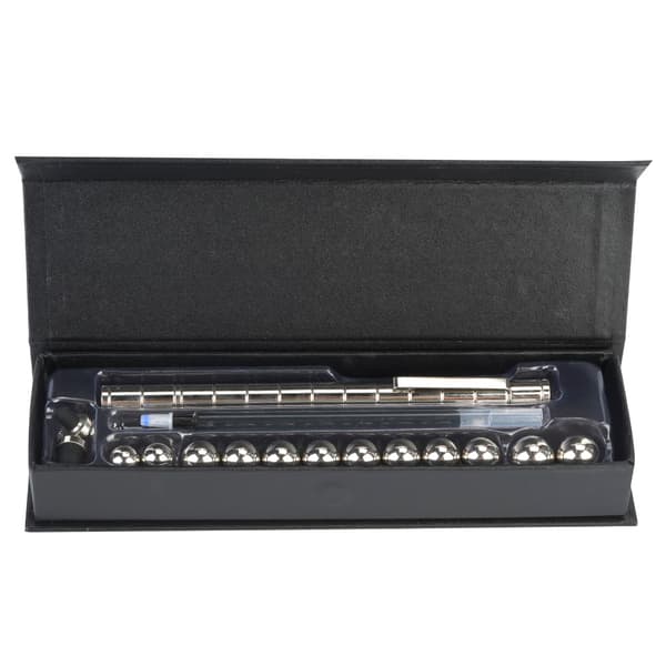 Magnetisk vattenbaserad penna 12 stålkulor Perfekt present Silver