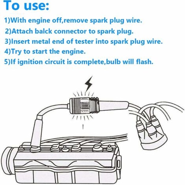 Motortændingstester Bil Tændrør Tester Inline Tændrør Inline Ignition Velegnet til interne og eksterne motorer på bilplæneklippere