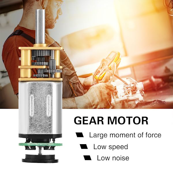 Högprecisions 6V DC Växelmotor med Magnetisk Encoder 2W 70 RPM