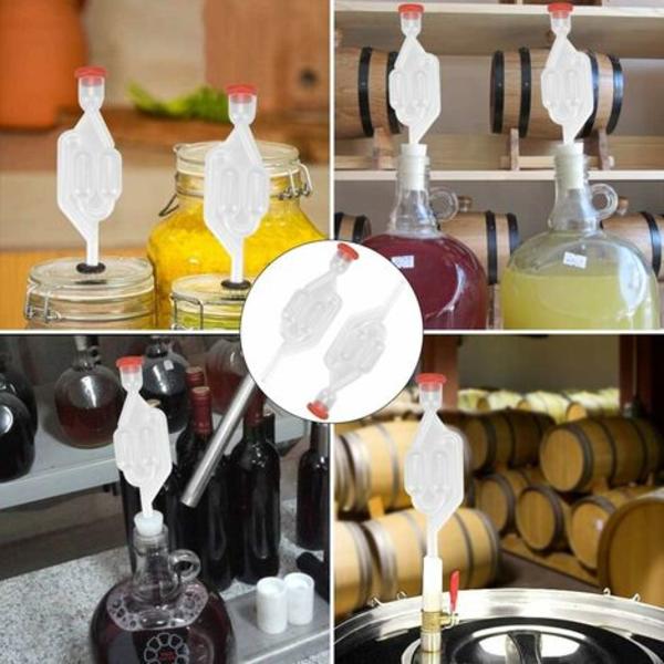 Fermentation Bung Plus Stop Fermenteringsrør Plast Bubbler Gæringsudstødningsventil SAS Airlock Bubbler Transpa