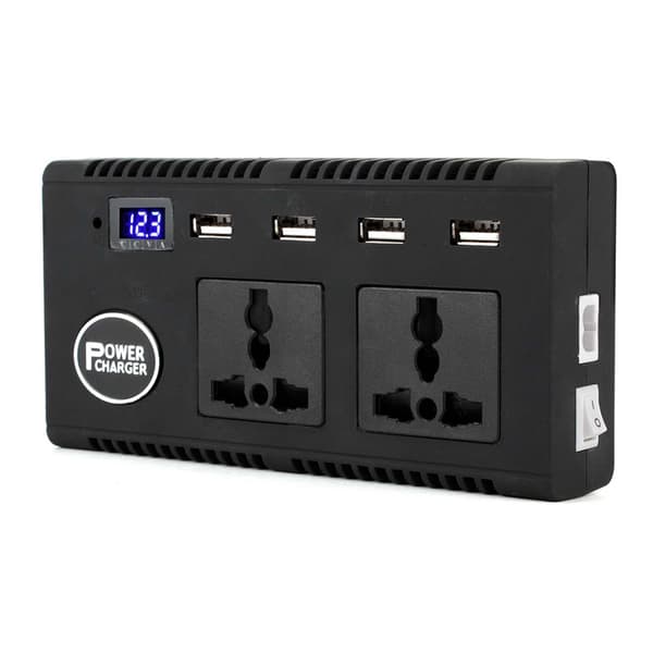 Blistrom DC 12V 24V til AC 220V 200W strømomformerlader med stemmekringkasting