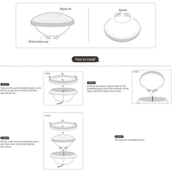 18W hvid LED poollys PAR56 12V DC/AC, Vandtæt IP68 undervandsbelysning, Udskift 150W halogenpærer