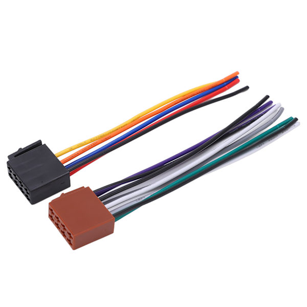 2 stk/sett ISO-kabeladapter ABS metall bilstereoadapterkontakt erstatning for C230 2000