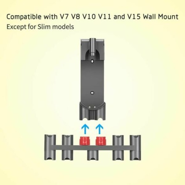 Lisävarusteet seinäasennusasema Dyson V7 V8 V10 V11 V15 pölynimurille 9 säilytyspaikkaa Harmaa LYCXAMES