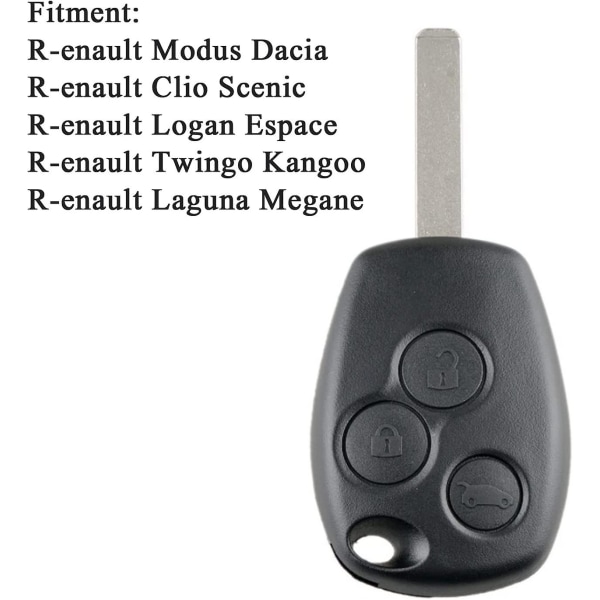 Cover av case med 3 knappar för Lmell Twingo Scenic Modus Kangoo Dacia present