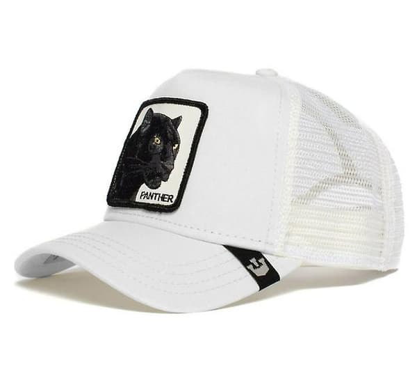 Mesh Caps Sommer Baseball Cap Trucker Cap Visir Cap Panther Hvit[ht]