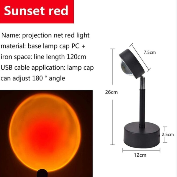 Solen går aldrig ned lille bordlampe TV baggrund væg dekoration soveværelse stue regnbue atmosfære bordlampe,