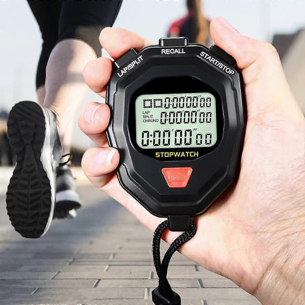 Precision Timer Tools Digital Stoppur Timer Utomhussport Timer Kronograf Stoppur med Snodd Stor Display 3 rows 60 lanes