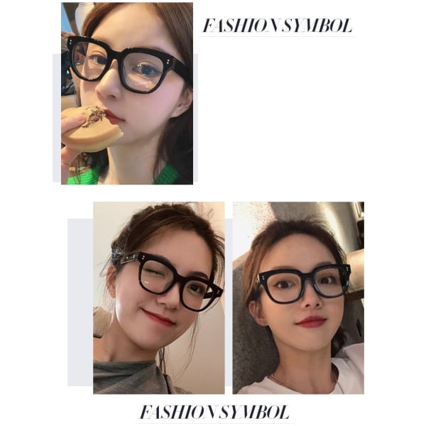 Rough Frame lasit Vintage Myopic Glasses Frame Anti Blue Light lasit (vaaleanharmaa)