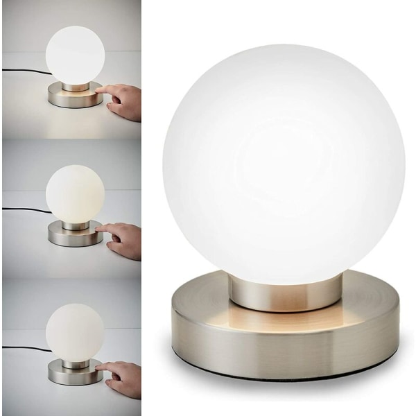 Touch glass bordlampe touch dimming liten bordlampe 3-trinns touch nattbord lampe bordlampe med touch funksjon, egnet