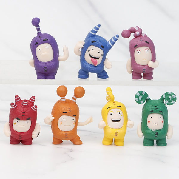 7 stk/sæt Anime Cartoon Oddbods Fuse Pogo Bubbles Slick Zeke Jeff Pvc Figurer Legetøj